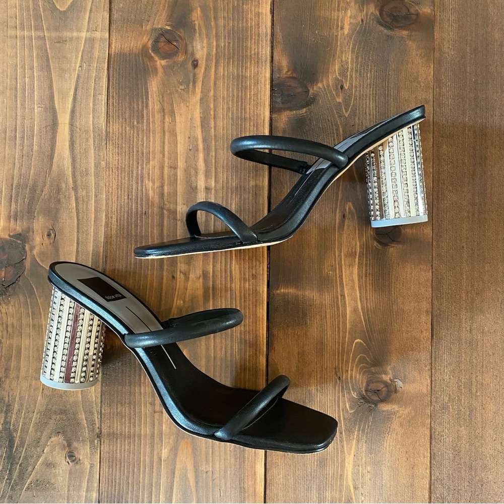 Dolce Vita Noles Disco black leather block heels